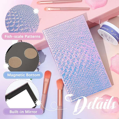 2 Pieces Magnetic Palette Mermaid Empty Palette