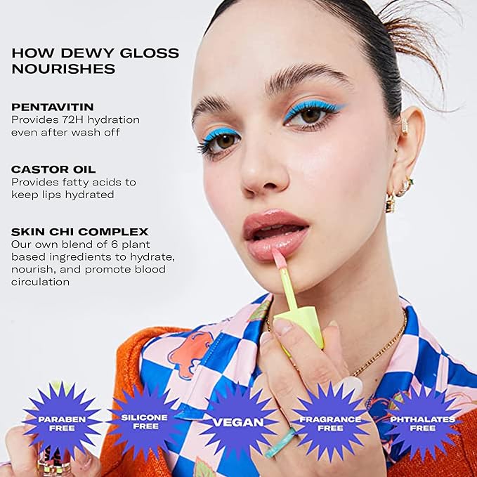 Youthforia Dewy Gloss, Hydrating & Nourishing Tinted Lip Gloss,