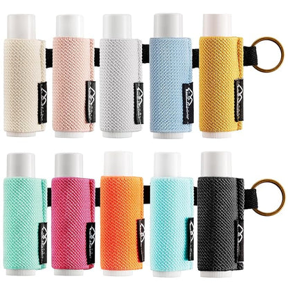 WK IEASON 10PCS Lip Balm Holder Keychain Bulk Gloss