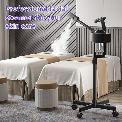 Facial Steamer with Magnifying Lamp, Professional Facial Steamer for Esthetician, 2 in 1 Ozone Steamer for Face Professional, Face Steamer for Facial Deep Cleaning.