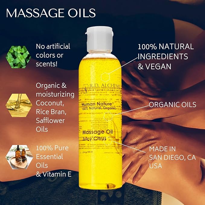 RD Alchemy - 100% Natural & Organic Edible Massage Oil with Organic Essential Oils. Minty Fresh Flavor: Mint Zip - Peppermint, Spearmint, and Lime!