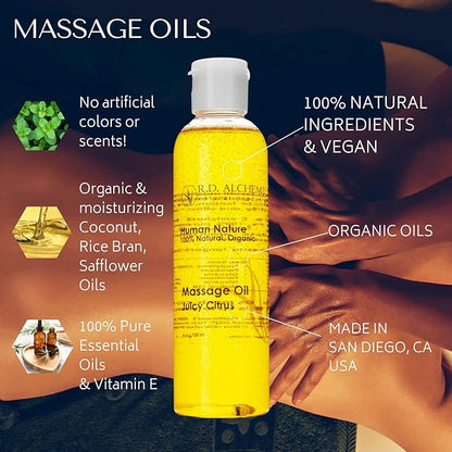 RD Alchemy - 100% Natural & Organic Edible Massage Oil with Organic Essential Oils. Minty Fresh Flavor: Mint Zip - Peppermint, Spearmint, and Lime!
