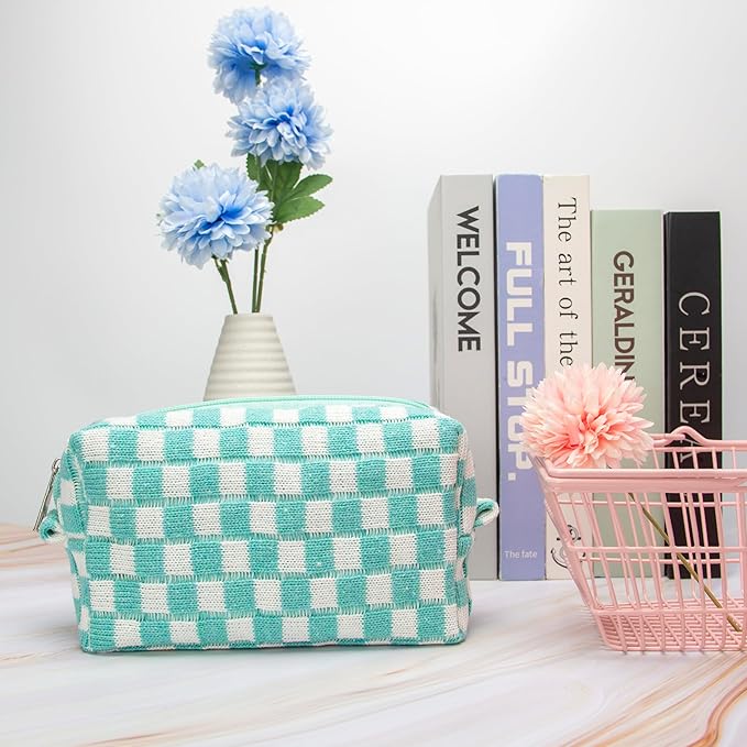 Pazimiik checkered makeup bag for