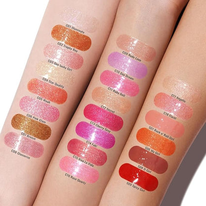 Oulac Shine Orange Liquid Lipstick for Women-Lip Plumper Lip Gloss for Dry Lip Care, Lightweight Soft and Hydrating Lip Tint Stain with Vitamin E & Rose Oil Vegan & Cruelty-Free, S06