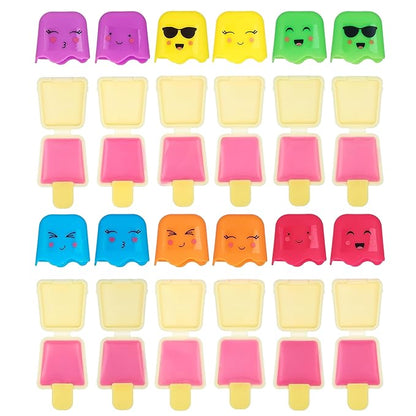 Expressions 12pc Pucker Pop Novelty Lip Gloss Set - Girls Cosmetics Mini Popsicle Lip Gloss Collection, Lip Gloss for Kids, Safe, Non Toxic Kids Makeup Set