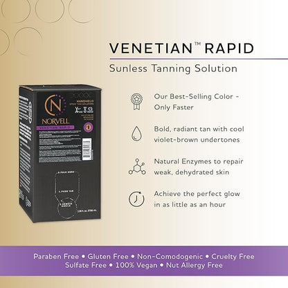 Norvell Premium Professional Sunless Tanning Spray Tan Solution - Venetian One, 1 Gallon/128 fl.oz.