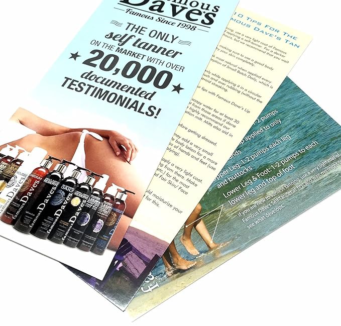 Dave's Dark Self Tanner Sunless Tanning Lotion with Bronzer - For All Skin Types