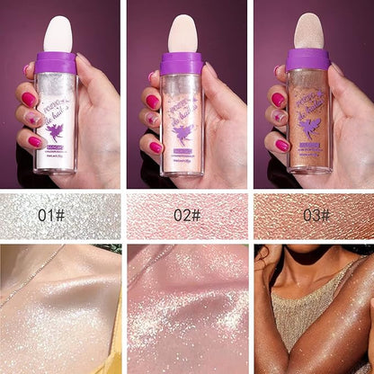 3 Colors Polvo De Hadas Highlighter Powder Stick Makeup Kit