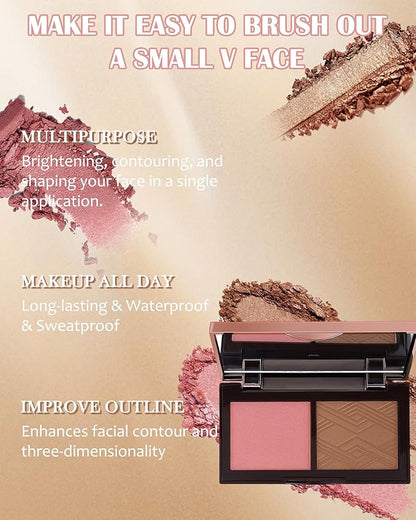 Face Bronzer Contour Blush Powder Palette-2 in 1 for Women-02