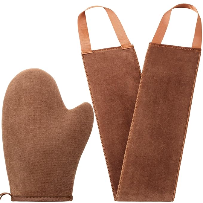 2 in 1 Self Tanning Mitt Applicator kit Self Tan Mit Self Tanner Mitt and Back Lotion Applicators for Your Back, Self Tan Mitt, Back Applicator Mitt for Self Tanner, Ultra Soft and Streak Free