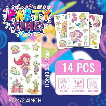 140+ Styles Luminous Kids Tattoos, Temporary Tattoo Stickers Games (Mermaid)