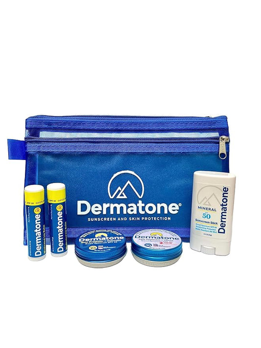 Dermatone Outdoor Protection Kit | Contains 4 of our Sunscreen, Skin Protection Products | z-Cote, Classic Tin, Mineral Sunscreen Stick and 2 Medicated Lip Balms