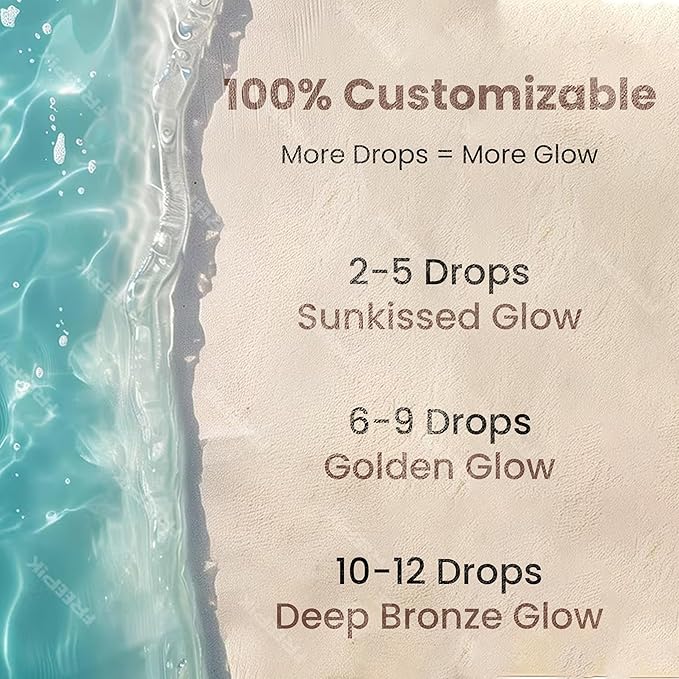 Team Tan Self Tanning Drops - Fully Customizable Body and Face Tanning Drops, Active Skincare Ingredients Enriched Self Tanner Kit for Fake Tan, No Streaks or Nasty Smell (Light)