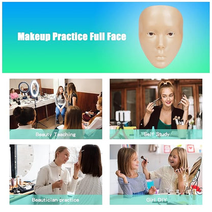 Makeup Practice Mannequin Face, 5d Reusable Silicone Makeup