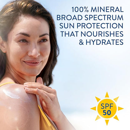 Cetaphil Sheer Mineral Sunscreen Lotion for Face & Body | 3 fl oz | 100% Mineral Sunscreen: Zinc Oxide & Titanium Dioxide | Broad Spectrum SPF 50 | For Sensitive Skin | Dermatologist Recommended Brand