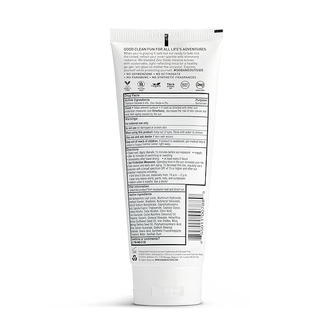 Bare Republic Diamond Dust Shimmer Mineral Sunscreen SPF 30 Sunblock Body Lotion, Free of Chemical Actives, 3.4 Fl Oz