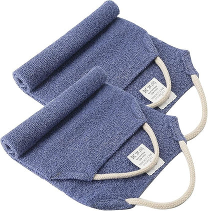 Evridwear Exfoliating Back Scrubber with Handles Two Sides for Body Shower Deep Cleans Skin Massages Invigorating Blood Circulation Men Women One Size (2 Pack Blue)