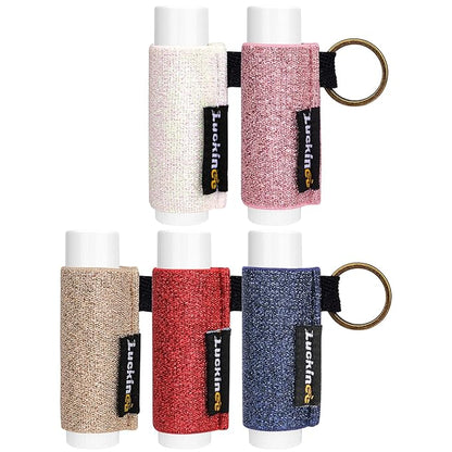 5PCS Lip Balm Holder Keychain Shinny Chapstick Holder Gloss