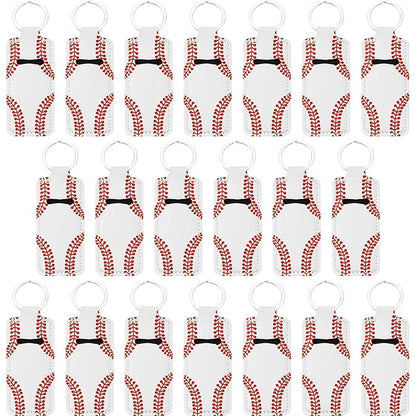 Patelai 20 Pcs Softball Lipstick Holder Keychain Lipstick Holder Clip-on Sleeve Pouch (White)