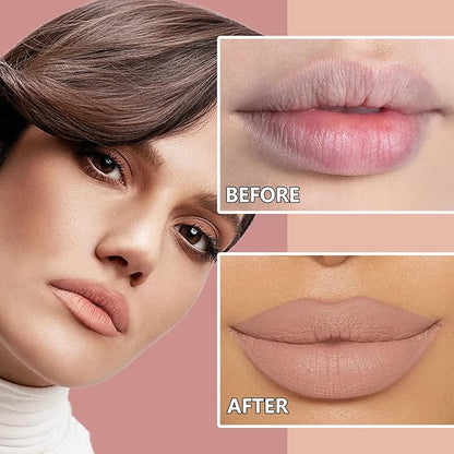 Matte Nude Lipstick,Silky Velvet Nude Paper Tube Lipsticks Gloss,Waterproof