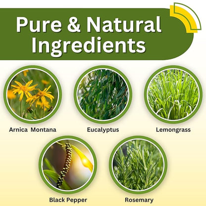 Relief Arnica Cream Natural Lotion for Effective Sore Muscle Relief | Arnica Bruise Cream with Lemongrass & Eucalyptus Essential Oils | Best Massage Lotion for Massage Therapy – 2 Pack