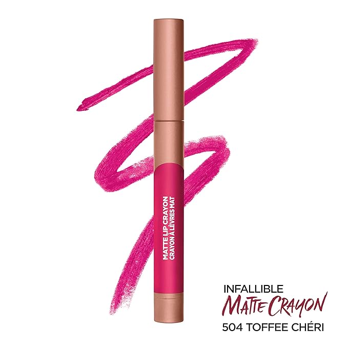 L’Oréal Paris Infallible Matte Lip Crayon, Toffee Cheri (Packaging