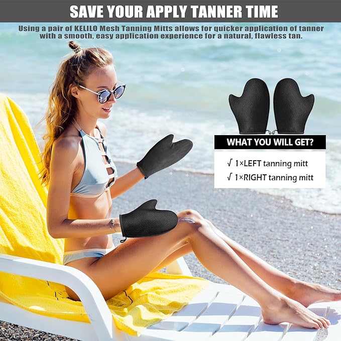 2 Pack Mesh Self Tanning Mitt Applicator-Self Tanner Mitt Applicator,Tanning Mitts Self Tanner Applicator Kit Self Tanning Glove for Self Tan Mitt Applicator Sunless Tanning Mitt for Self Tanner Glove