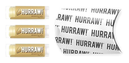 Hurraw! Almond Lip Balm, 3 Pack: Palm