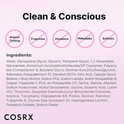 COSRX 6X Peptide Collagen Booster Toner Serum, Mothers day gifts for mom, Niacinamide & Hyaluronic Acid Facial Essence for All Skin Types, Korean Skin Care, Paraben Free, 150mL/5.07 Fl.Oz