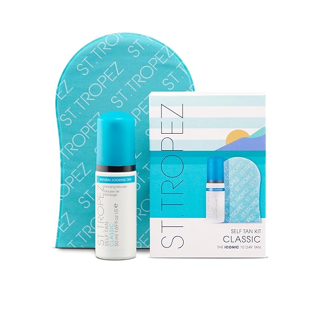St.Tropez Self Tan Classic Mini Kit, Travel-Sized Bronzing Mousse & Tanning Applicator Mitt, Vegan-Friendly Tanner, Even & Natural Self Tan, Up to 10 Day Wear