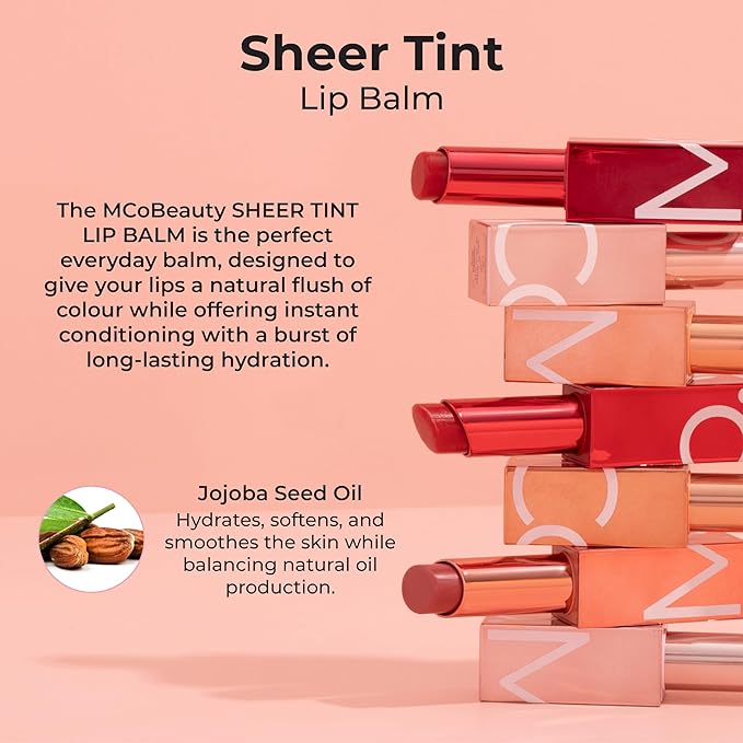 MCoBeauty Sheer Tint Lip Balm, Lava,