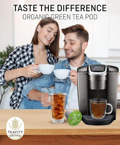 Organic Green Tea Pods for Keurig - Unsweetened Green Tea for K Cup Machines by Teavity (36 Tea Pods)