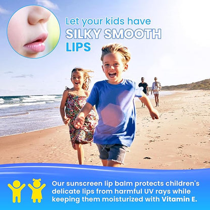 Rubber Ducky | Lip Sunscreen SPF 44, Vegan Lip Balm for Kids with Vitamin E, UV Lip Balm with SPF 44 for Sensitive Lips | Water Resistant, Untinted, Vanilla | Broad Spectrum Lip Protection Sunscreen