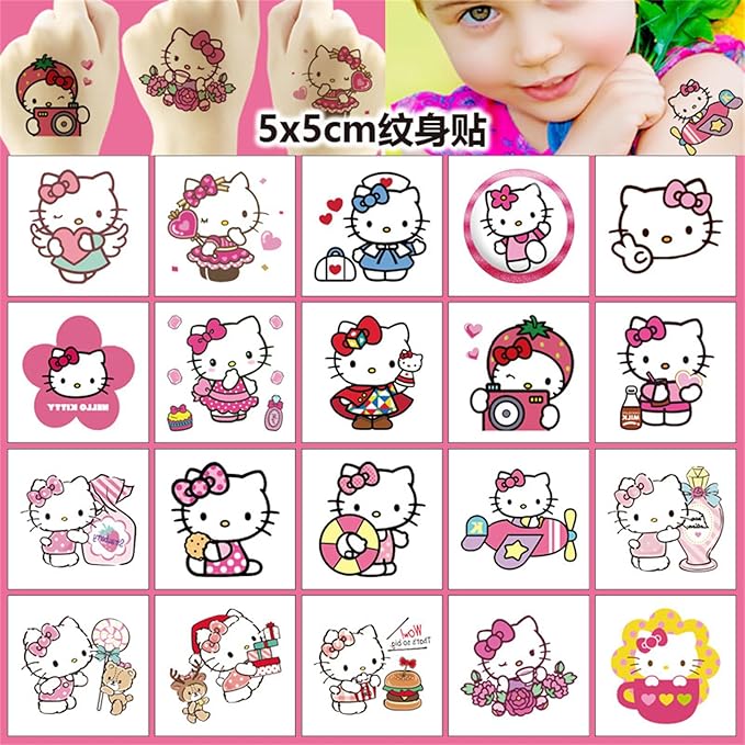 40pcs Hello Kitty Temporary Tattoos for Kids,Kitty Cat Gifts (Hkit)