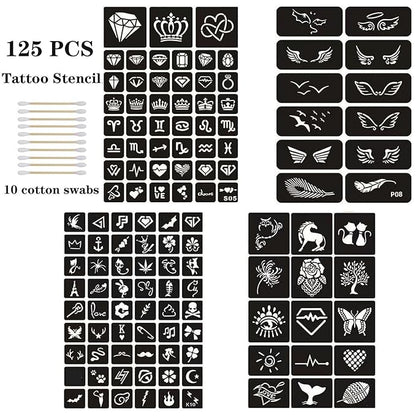 Temporary Tattoo Kit,6 Bottles Temporary Tattoo Ink with Painting PATY13 0.5oz