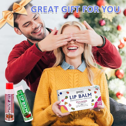Dmsky Lip Balm 30 Pack, Colorful
