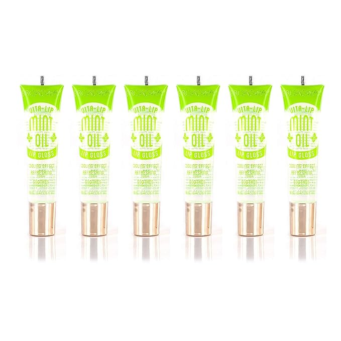 6-PACKS Kiss Broadway Clear Lip Gloss (Mint Oil) Gloss