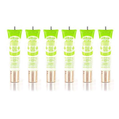 6-PACKS Kiss Broadway Clear Lip Gloss (Mint Oil) Gloss