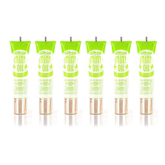 6-PACKS Kiss Broadway Clear Lip Gloss (Mint Oil) Gloss