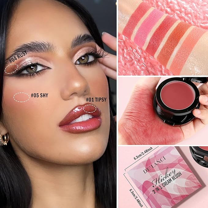 DE'LANCI Hydrating Cream Blush for Cheeks & Lips