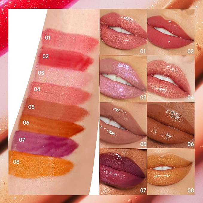 Colored Moisturizing Lip Gloss,Honey Lip Gloss Essence Non-sticky& Moisturizing