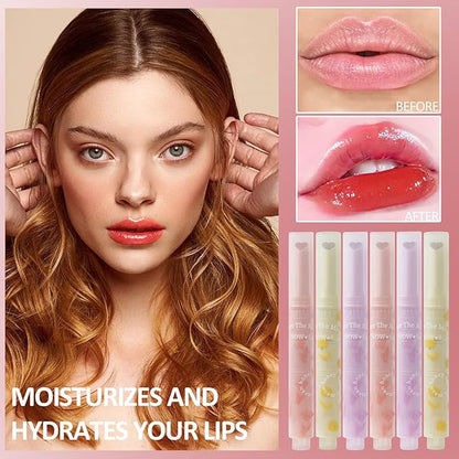 Jelly Lipstick, Tinted Lip Gloss Heart Shape Lip Glaze, Moisturizing and Hydrating Glossy Lip Gloss Lip Balm, High-shine Finish Lip Makeup Lip Pen for Nourished, Fuller-looking Lips (#03)