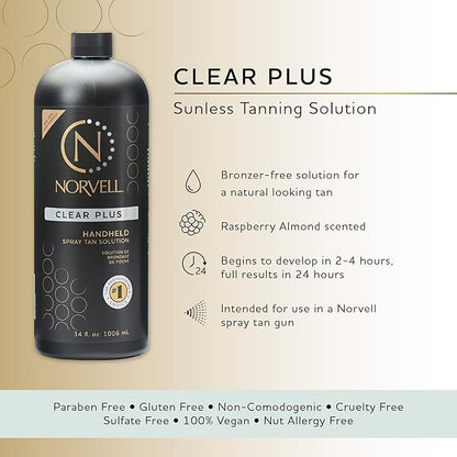 Norvell Premium Sunless Tanning Solution - Clear Plus, 1 Liter