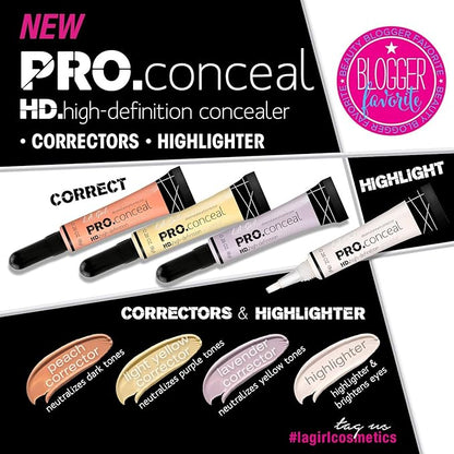 L.A. Girl Pro Conceal HD Concealer, Lavender Corrector, 0.28 Ounce