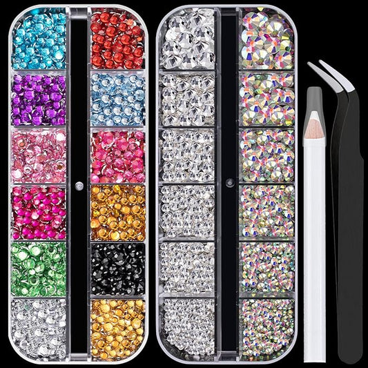 Flat Back Rhinestone Kits Colorful Rhinestones+Crystal