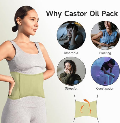 Langsprit Castor Oil Pack Wrap for Liver Detox and Inflammation - Organic