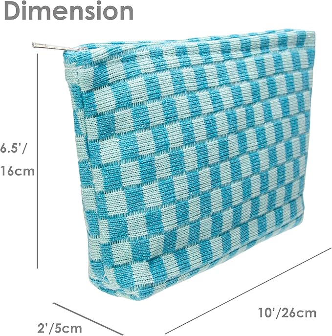 Pazimiik knitted checkered makeup bag