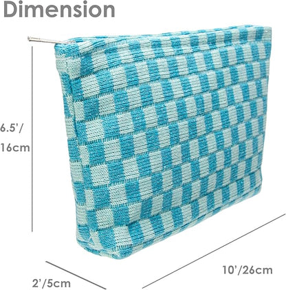 Pazimiik knitted checkered makeup bag