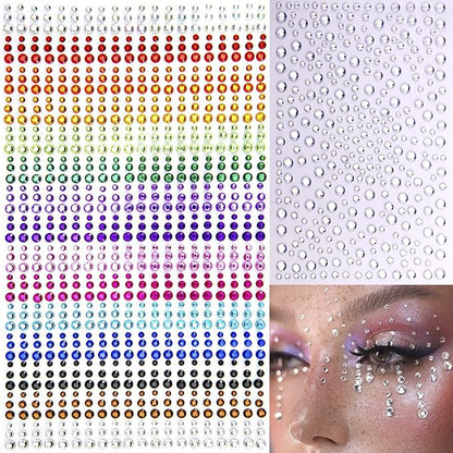1250 Pcs Self Adhesive Rhinestones for Makeup Eyes Women