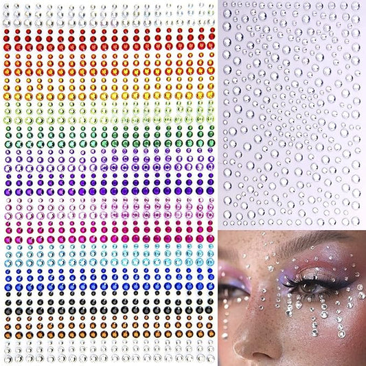 1250 Pcs Self Adhesive Rhinestones for Makeup Eyes Women